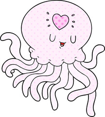 cartoon jellyfish in love