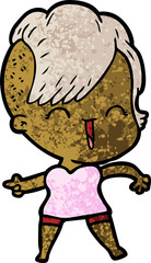 cartoon happy hipster girl