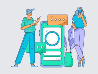 Business People Flat Vector Concept Operation Hand Drawn Illustration
