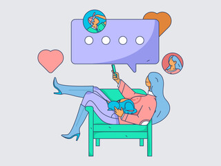 Business People Flat Vector Concept Operation Hand Drawn Illustration
