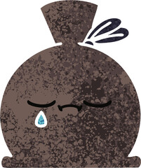 retro illustration style cartoon of a sack