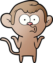 cartoon confused monkey
