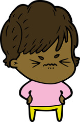 cartoon frustrated woman