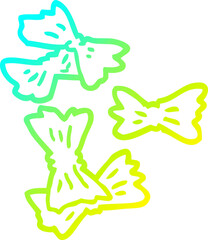 cold gradient line drawing of a cartoon wheat pasta