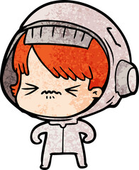 angry cartoon space girl