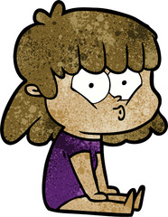 cartoon whistling girl