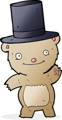 cartoon bear in top hat