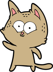 cartoon cat waving