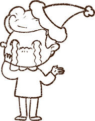 Christmas Man Charcoal Drawing