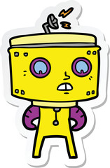 sticker of a cartoon robot