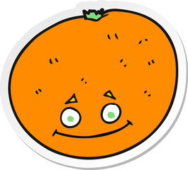 sticker of a cartoon orange