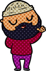 cute cartoon man with beard