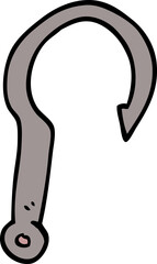 cartoon doodle fish hook