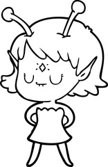 cartoon alien girl