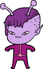 cute cartoon alien girl