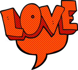 freehand drawn comic book speech bubble cartoon love symbol