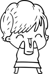 cartoon laughing woman