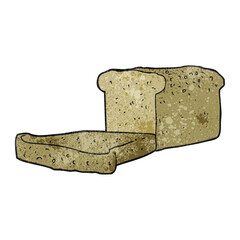 freehand textured cartoon loaf of bread