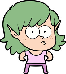 cartoon elf girl staring