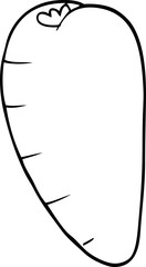 line drawing cartoon root vegetable