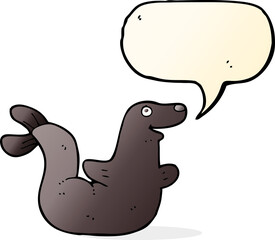 cartoon seal with speech bubble