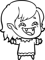 Obraz premium cartoon laughing vampire girl