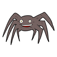 freehand drawn cartoon happy spider
