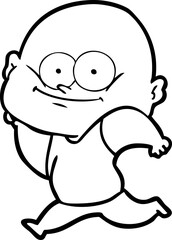 cartoon bald man staring