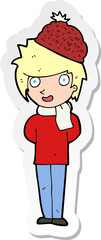 sticker of a cartoon winter man
