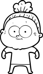 cartoon happy old woman