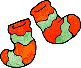 cartoon doodle striped socks