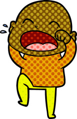 cartoon shouting bald man