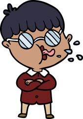 cartoon boy wearing spectacles