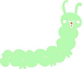 flat color style cartoon caterpillar