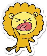 sticker of a cartoon lion