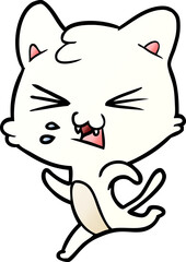 cartoon cat hissing