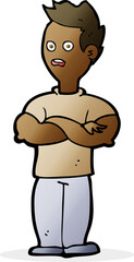 cartoon man with crossed arms