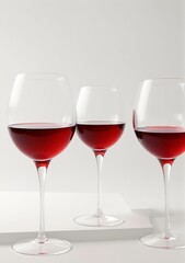 Wine Glasses With People Drinking Red Wine Isolated On A White Background