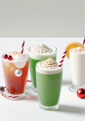 Holiday Winter Drinks Isolated On A White Background