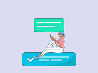 Business People Flat Vector Concept Operation Hand Drawn Illustration
