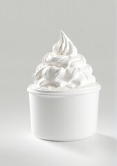 Fototapeta na wymiar Whipped Cream Isolated On A White Background