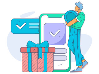 Business People Flat Vector Concept Operation Hand Drawn Illustration
