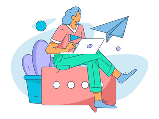 Business People Flat Vector Concept Operation Hand Drawn Illustration
