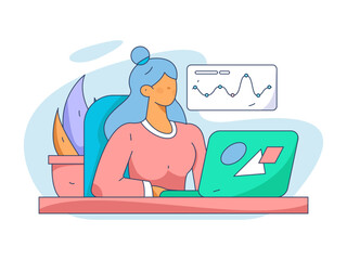 Business People Flat Vector Concept Operation Hand Drawn Illustration
