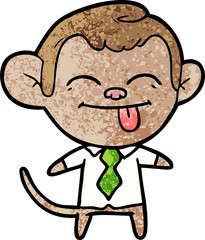 funny cartoon monkey wearing shirt and tie