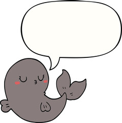 cute cartoon whale with speech bubble