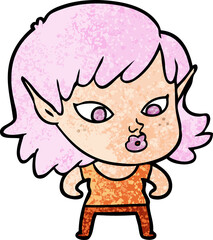 pretty cartoon elf girl