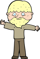 cartoon happy man with beard
