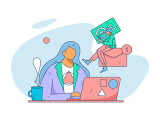 Business People Flat Vector Concept Operation Hand Drawn Illustration
