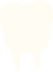 flat color style cartoon tooth